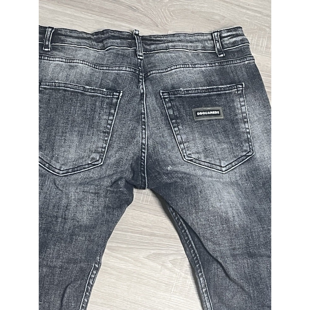 Dsquared2 Jeans Men's Sz 32x28.5 50 Slim‎ Charcoal Distressed Paint Splatter